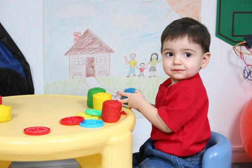 preschooler at table